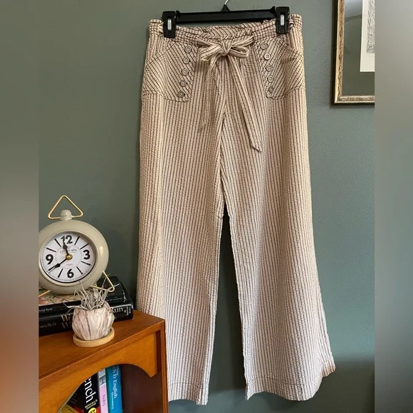 Lilka Seersucker Wide Leg Pants, Anthropologie - Picture 3 of 9